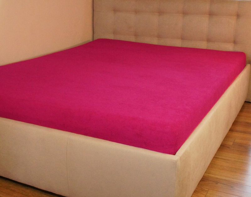 Prześcieradło frotte z gumką malinowe bordo 180x200