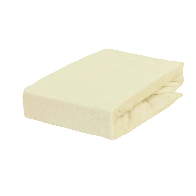 Prześcieradło frotte z gumką kremowe 120x200