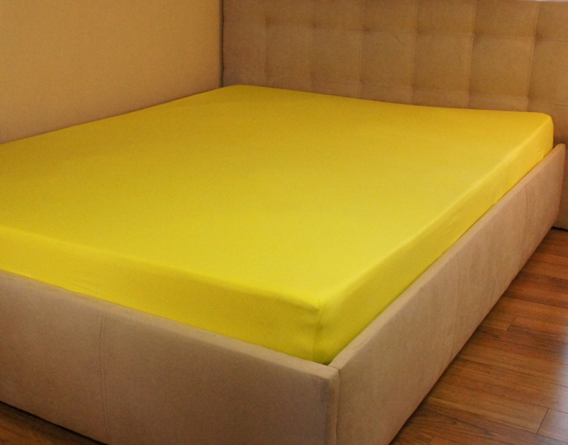 Prześcieradło jersey z gumką cytrynowe 70x140
