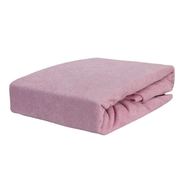 Prześcieradło frotte z gumką brudny róż 80x160