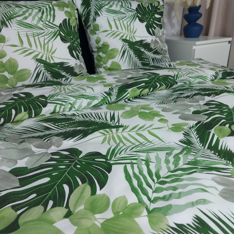 Pościel bawełniana Liście monstery areca 150x200