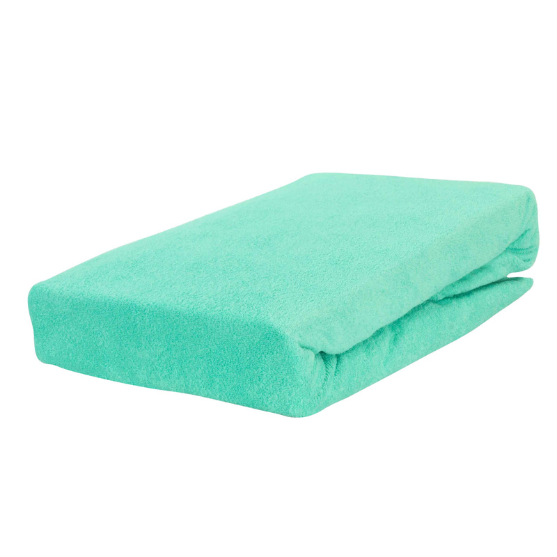 Prześcieradło frotte z gumką miętowe 70x140