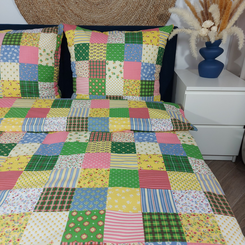 Pościel bawełniana Kolorowy patchwork 150x200