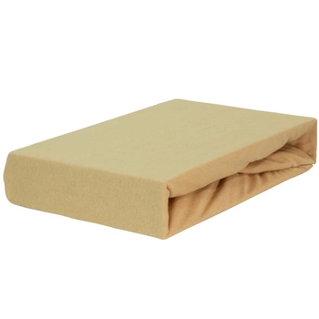 Prześcieradło jersey z gumką jasno beżowe 60x120