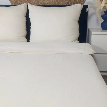 Pościel muślinowa Kremowa 220x200