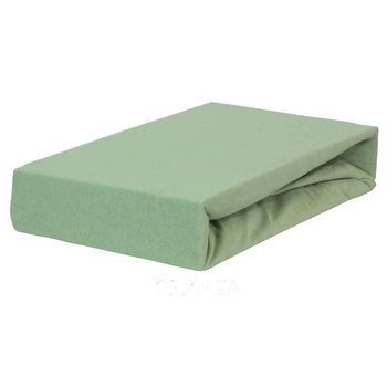 Prześcieradło jersey z gumką oliwkowe 200x220