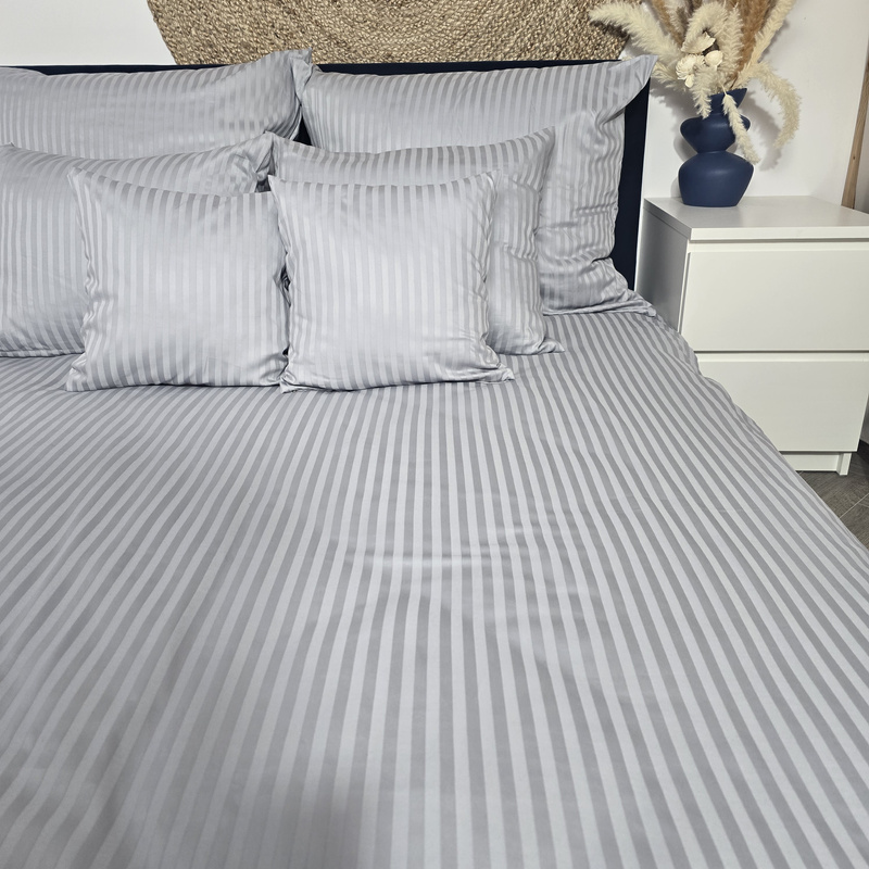 Pościel hotelowa Adamaszkowa Szara 160x200 na suwak