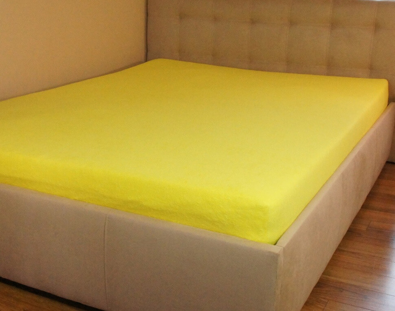 Prześcieradło frotte z gumką żółte cytrynowe 120x200