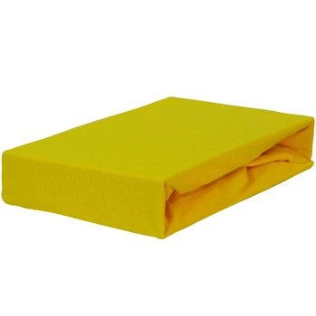 Prześcieradło jersey z gumką żółte 80x180