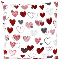 Poszewka bawełniana Serduszka czerwone "LOVE" 45x45