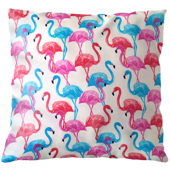 Poszewka bawełniana Flamingi neonowe 40x60