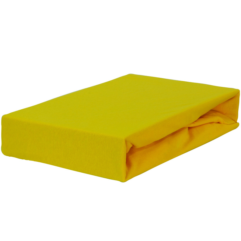 Prześcieradło jersey z gumką żółte 140x200